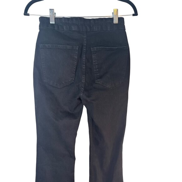 2/$30 Zara Womens Size 6 Jet Black Flare Jeans Cotton Blend - Picture 11 of 13